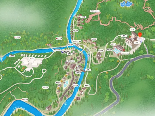 波莲镇结合景区手绘地图智慧导览和720全景技术，可以让景区更加“动”起来，为游客提供更加身临其境的导览体验。
